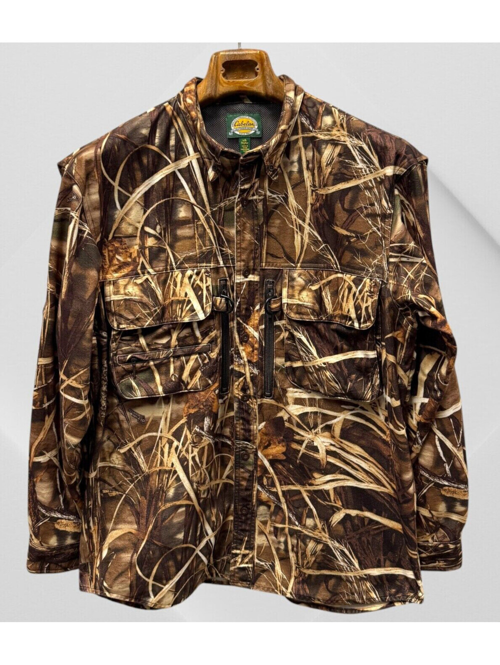 Cabelas Hunting Shirt Jacket Sz Large Advantage Max 4 HD Camo Lined Soft RARE